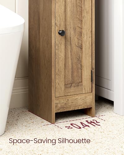 Image of VASAGLE Small Storage Corner Floor Cabinet with Door, Honey Brown