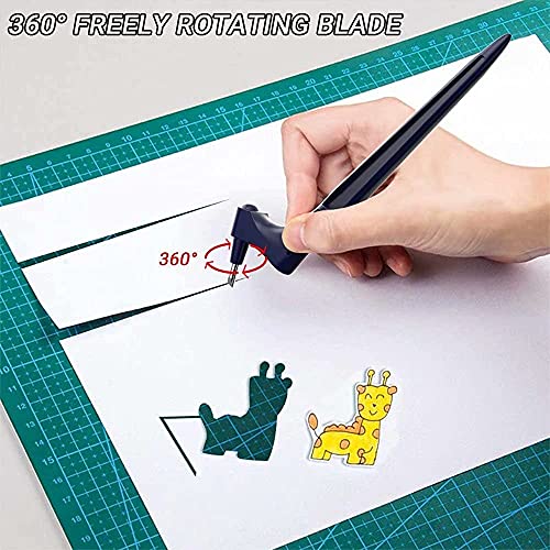 Sitfe Craft Cutting Tools, Stainless Steel Craft Knives With 360-Degree Rotating Blade, Art Cutting Tool For Craft, Hobby, Scrapbooking, Stencil (A) #TOP1
