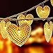 Produktbild 20 LED Herz Geformte Schnur Lichterkette Außen, KEEDA Wasserdicht Solarbetriebene Lichter Außenlichterkette für Garten Party Hochzeit Weihnachten Valentinstag Dekorationen (Warmweiß)
