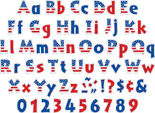 Barker Creek Letter Pop-Outs, 4" USA, Multicolor Designer Letters for Bulletin Boards, Breakrooms, Reception Areas, Signs, Displays, and More! 4", 255 Characters per Set (1708)
