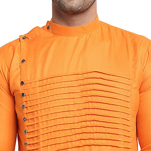 Image of SAIFOO Men's Rich Cotton Blind Short Kurta