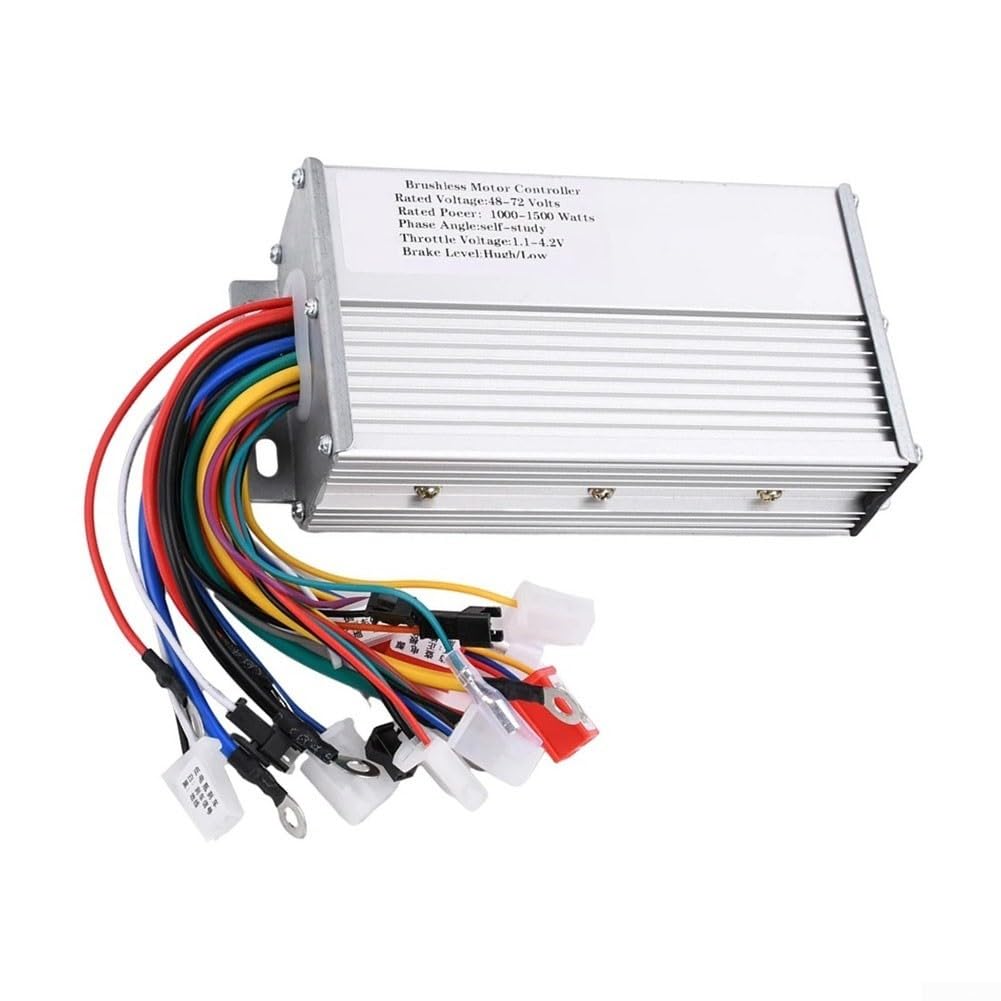 48V-72V E-Bike Motor Controller, 1000W-1500w Aluminum Alloy Waterproof Dual Mode Brushless Controller For Electric Bicycles Tricycles