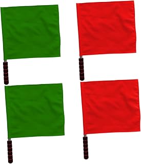 Happyyami 4 piezas bandera del árbitro escolar manejar banderas deportivas rojas y verdes polos árbitro bandera deportes árbitro bandera juego bandera de seguridad banderas pequeñas banderas de guía
