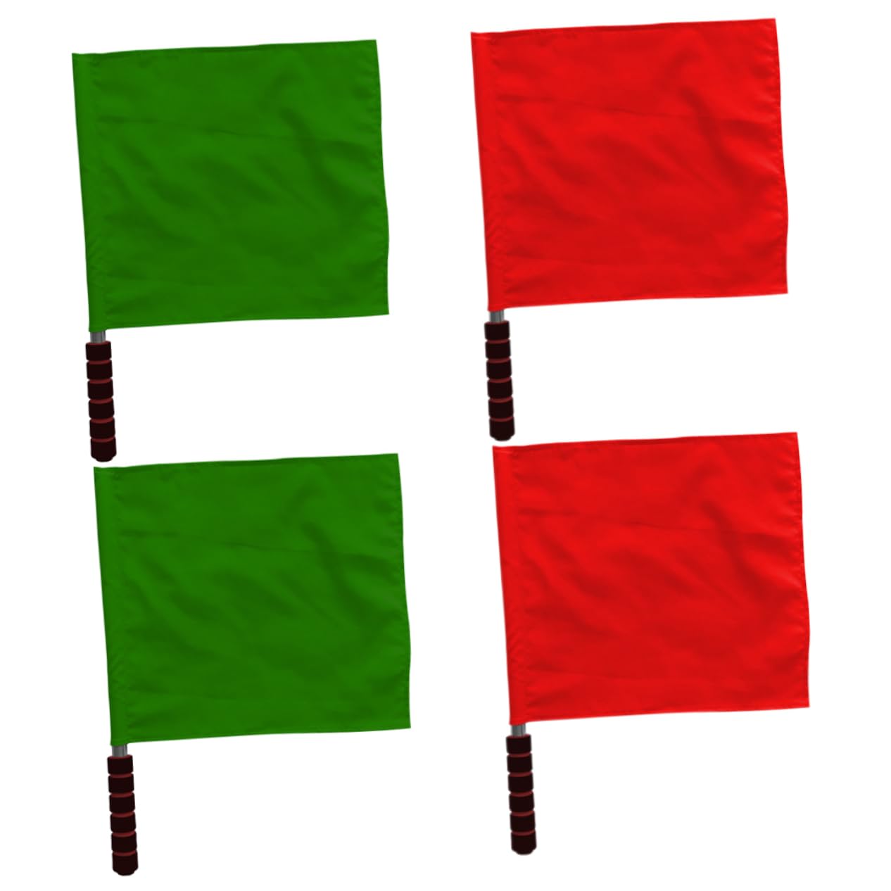 Happyyami 4 Stück Schiedsrichter Fahnen Schiedsrichter Linesman Hand Flagge rote und grüne Sportflaggen Pole Training Zubehör FüR FußBall Volleyball Und Leichtathletik Wettkampf