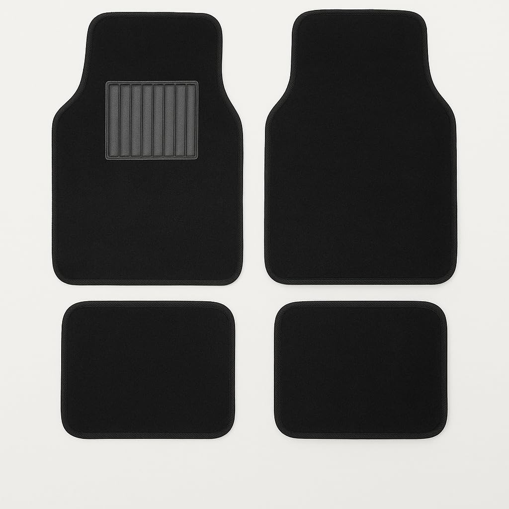 Black Universal Carpet Auto Floor Mats 4 Piece — view 6