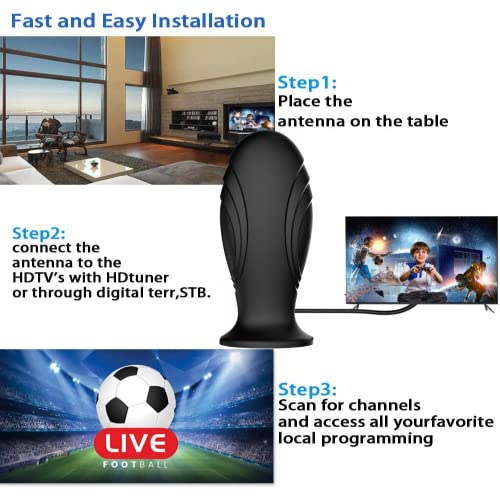 Dododuck 2023 Amplified Hd Digital Antenna For Smart Tv. Long 500 Miles Range, High Gain Indoor/Outdoor Tv Antenna, Supports 4K And 1080P And Older Smart Tvs - 36Ft Hd Cable #TOP3