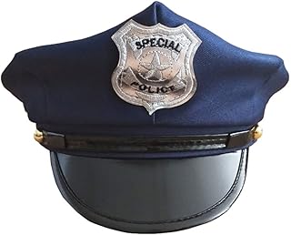 STOBOK Police Hat, 16Ã—16cm Police Officer Costume Accessory Captain Hat Kids Police Cotton Cop Officer Hat for Party, Cosplay, Stage Performance
