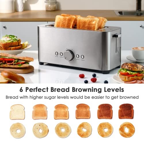Redmond Toaster 4 Slice, Stainless Steel Toaster With Bagel, Defrost, Reheat Function #TOP3