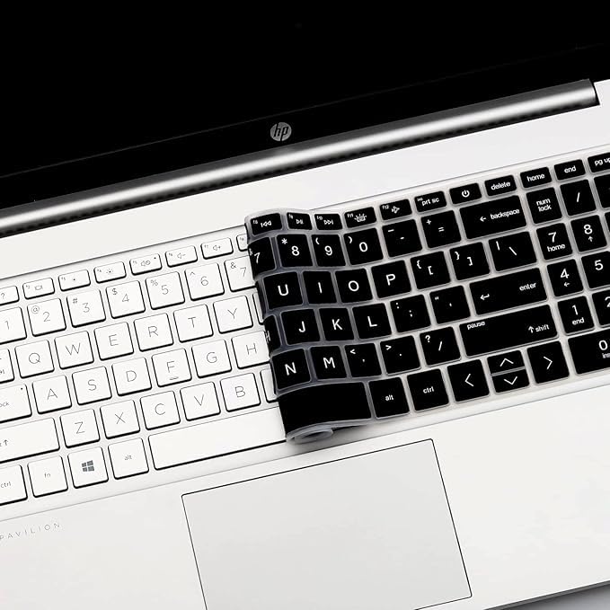 Image of Oaky Keyboard Protector for HP Pavilion 15.6 inch 15t 15z 15-eg /eh /er | 15t-gh /eh Series. 15t /15z-eg.. Laptops - Black Silicone Keyboard Cover
