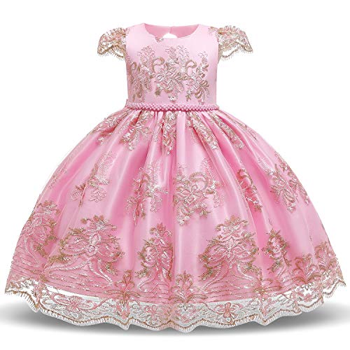 Robe de princesse de fête pour fille en tulle souple et bustier brodé