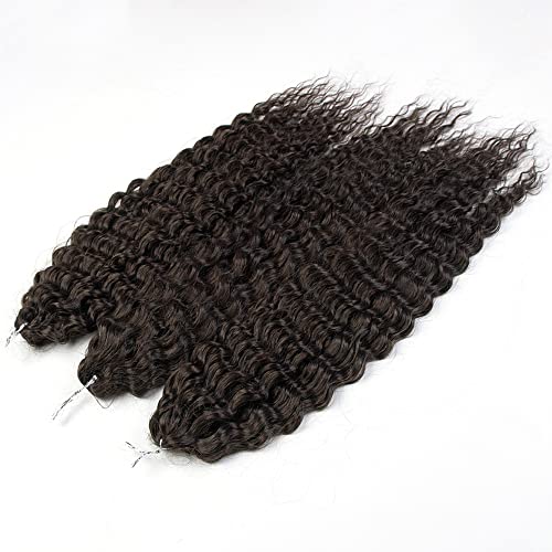 PORSMEER 3 Packs 22'' Wave Crochet Hair Water Wave Twist Synthetic Ocean Wavy Braid Hair for Women Girls Kids (4#), 1.0 count - Image 4