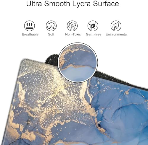 Image of Mouse Pad Large Desk Mats on Top of Desks Pad 24x12 inch Gaming Mousepad Blue Marble Long Extended Desk Protector Mat Big Laptop Mat for Wireless Mouse Non Slip Work Computer