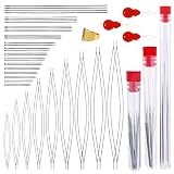 61pcs Beading Needle Set,Includes Big Eye Beading Needles, Embroidery Needles, Long Straight Beading