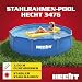 Hecht Stahlrahmen Pool Swimmingpool – 360 x 76 cm und 300 x 76 cm zur Auswahl – Familienpool rund mit Metallrahmen – XXL Outdoor Pool Badespaß für die ganze Familie im eigenen Garten, 4.383 Liter