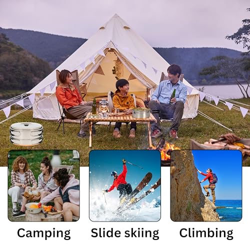 Image of 7 Piece Camp Cooking Set, 304 Stainless Steel Camping Cookware with Pot and Frying Pan Kit 2 Set Plastic Cups for Camping, Backpacking, Outdoor Cooking and Picnic
