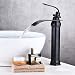 Produktbild KUNGYO Vintage Badezimmer Hoch Becken Wasserhahn - Schwarz Toilette WC Küche Bad Rührgerät Wasserhahn Herausziehen Öl-Bronze Messing Waschbecken Armaturen mit Einhebel