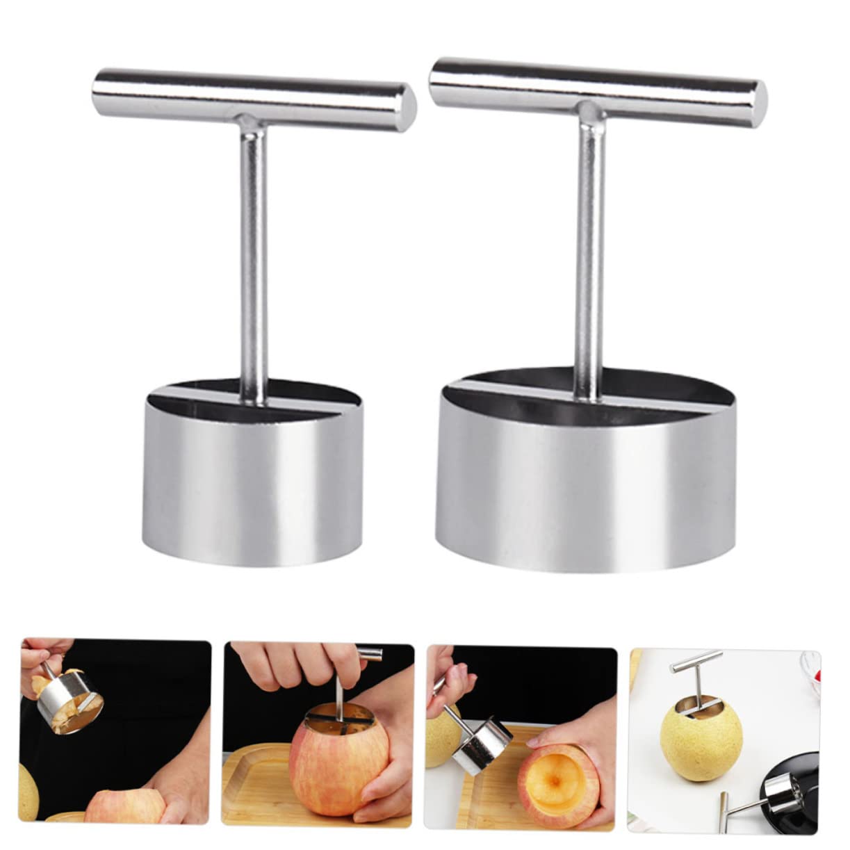 Zerodeko 6stücke Edelstahl Apfelentkerner Multifunktionale Obstkernausstecher Ergonomische Fruchtkerner Für Einfache Handhabung Für Küche Und Haushalt Hochwertige Langlebige