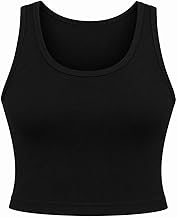 Women Solid Ribbed Crop Tank Top | Stretch Slim Fit Sleeveless Top | Casual Everyday Wear