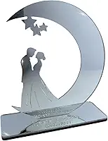 Topo De Bolo Personalizado Para Casamento Acrílico Espelhado