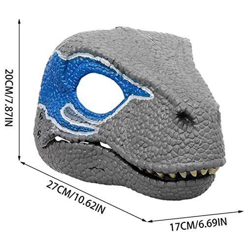 Géneric Dinosaur Mask Moving Jaw Kids Open Mouth Latex Horror Dinosaur Headgear Halloween Party Cosplay Costume Scared Mask Adult #TOP4
