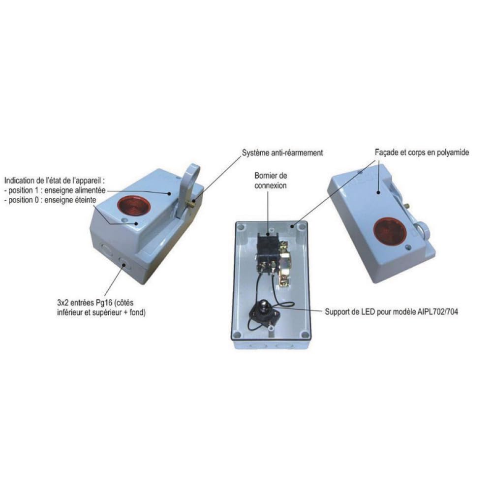 Inter pompier - dispositif de coupure de courant d'urgence pour enseigne lumineuse - Coffret coupure de courant pour pompier