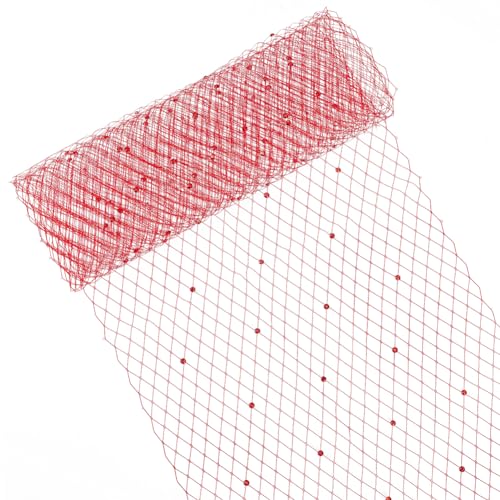 Filet de chapellerie russe rouge avec diamant pour accessoires de coiffure haute couture
