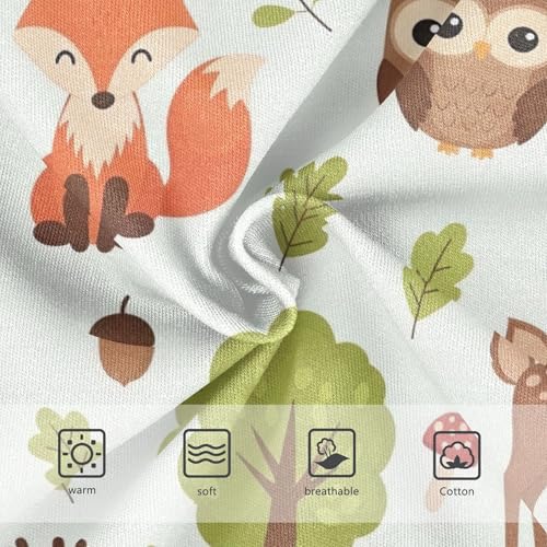 Girls Underwear Toddler 2t Cotton Little Girl Panties Flower Briefs Kids Undies Cute Animals Foxes Forest Beige3
