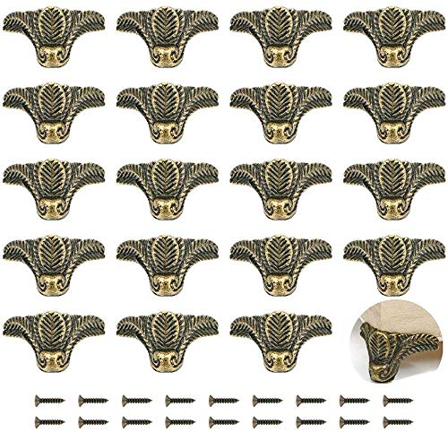 Lot de 20 pieds de boîte à bijoux en forme de pieds de style rétro - Décoration pour anciennes boîtes en bois - Couleur : bronze Cover