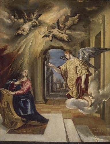 Affiche le Greco l'Annonciation tableau décoration murale salon impression d'art toile 60x90cm