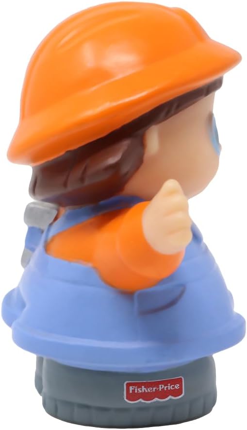 Fisher-Price Replacement Part for Collectible Little People Construction Crane and Quarry Building Playset C0300 - Replacement Flagger Traffic Control Figure - Carrying Red Flag image 2