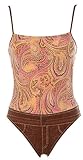  Rasurel Damen Träger Badeanzug Beachwear Paisley Pink Braun 36