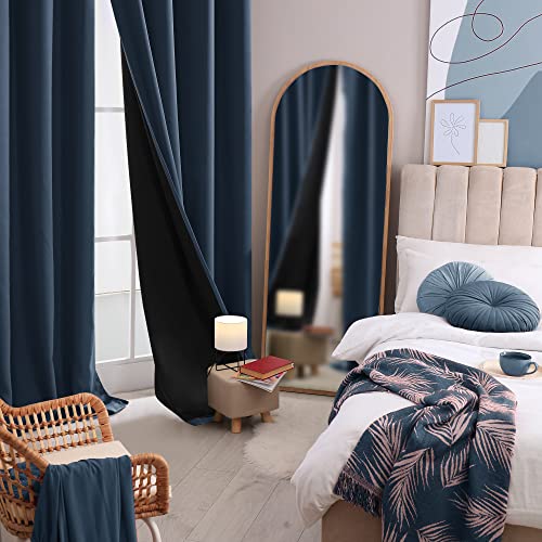 Deconovo 100% Blackout Curtains For Bedroom, 72 Inches Long Curtain Drape 2 Panels, Room Darkening Soundproof Window Treatment For Nursery(Navy Blue, 52W X 72L Inch, 2 Panels) #TOP1
