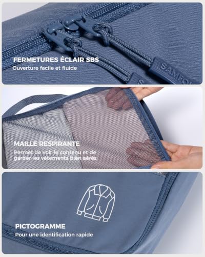 8 Pieces Organisateur Valise Packing Cubes, Rangement Valise Travel Suitcase Storage Bag for Luggage Backpacks – vue 4
