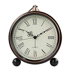 Retro Metal Table Clock Battery Operated Non Ticking Silent Quartz Table Desk Small Alarm Clock photo Retro Metal Table Clock Battery Operated Non Ticking Silent Quartz Table Desk Small Alarm Clock