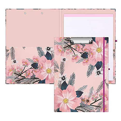 SITHON Clipboard Folio with Refillable Lined Notepad, Interior Storage Pocket and Pen Loop for Nurse, Office, School, Students, Women, A4 Letter Clipboard Flip Folder Size 12.5
