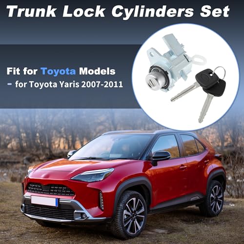INFINAUTO Upgraded Aluminum Alloy Trunk Lock Cylinder with Key for Toyota Yaris 2007-2011 Rear Tailgate Door Lock Cylinder Key Set Replace No.6905552450 by INFINAUTO - Image 2