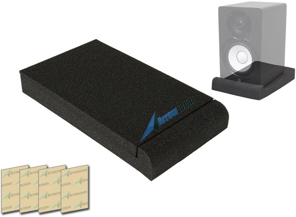 Arrowzoom Acoustic Foams New 2 Pieces Large High Density Isolator Foam Studio Solutions Monitor Speaker Isolation Pads Dampening Recoil Stabilizer Speaker Risers 11.8 X 7.9 X 1.6 in AZ1108 Pair