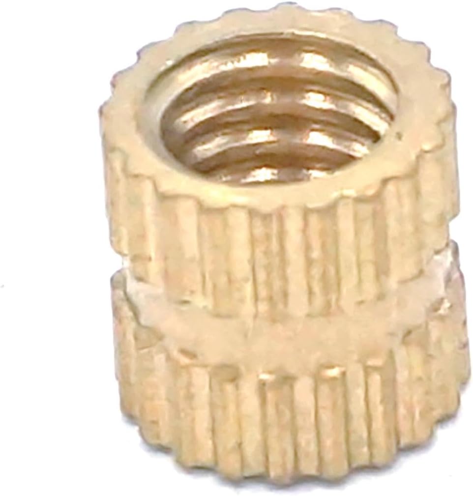 Generic Lot100 Brass Knurl Nuts M4*5mm(L)-6mm(OD) Metric Threaded Fasteners