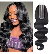 FEHOKA Brazilian 2x6 Human Hair Lace Closure 2x6 HD Transparent Body Wave Lace Closure Middle par...