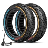 Amitor 60/70-7.0 Reifen Offroad für Xiaomi 4 Pro Vollgummireifen E-Scooter (1. Gen), Abriebfeste & Pannensichere, Wartungsfrei & Langlebig, für 10 Zoll Xiaomi 4pro 1st Gen Reifen (Slot 48.5mm), 2PCS