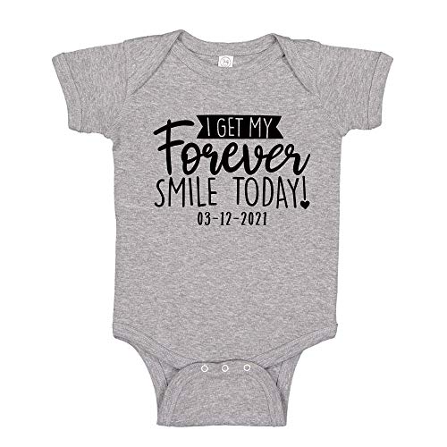 I Get My Forever Smile Today Baby Bodysuit One Piece 6 mo Athletic Heather