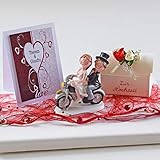  Geld Geschenk zur Hochzeit mit Brautpaar auf Motorrad und Karte personalisiert
