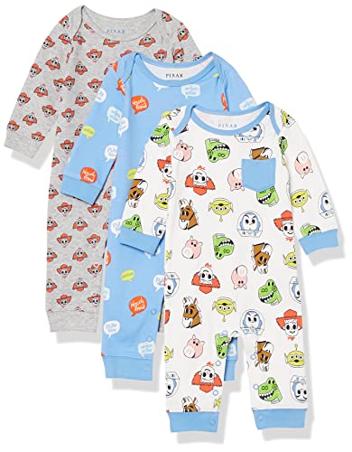 Image of Amazon Essentials Disney | Marvel | Star Wars Unisex Babies' Cotton Footless Coveralls, Pack of 3
