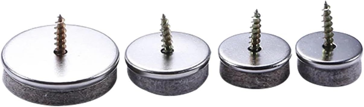 Felt Furniture Pads Chair Leg Floor Protectors 32Pcs Silver 22/24/28/38mm Felt Furniture Sofa Nonslip Screw Anti-Skid Pad Nail(22mm)