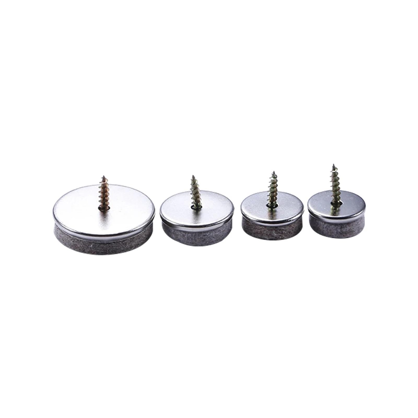 Protectores de suelo para patas de silla, 32 unidades, plateados, 22/24/28/38 mm, fieltro, para sofá, antideslizante, con tornillo antideslizante (38 mm)