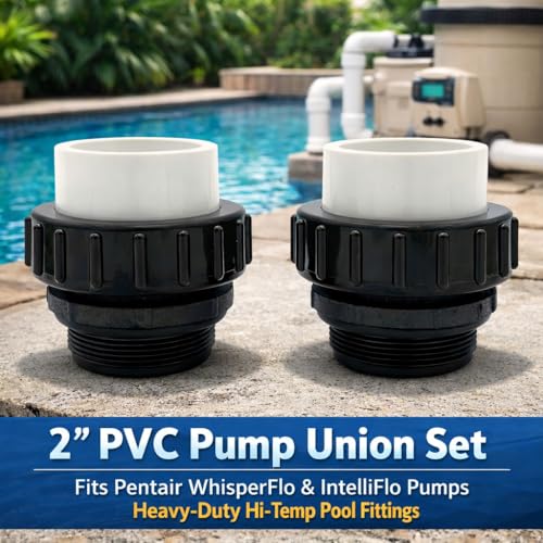 Appaetech | 2-Pack | Hi-Temp 2" PVC Pump Union Set – 2" MIP x 2" Slip Connectors for Pentair WhisperFlo & IntelliFlo Pumps | Heavy-Duty High-Temperature Resistant Pool Plumbing Fittings by AppaeTech Industries - Used condition - Image 4