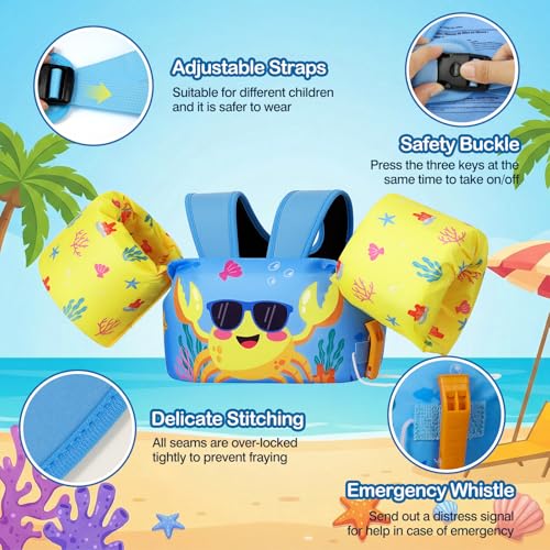 Image of MoKo Toddler Arm Floaties 20-50lbs, Swim Vest Water Wings for Kids Pool