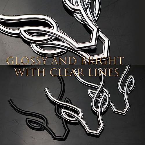 Image of Deer Horn Metal car Emblem,Black Auto Emblem,3D Animal Decoration Metal car Sticker- Rear car Tail Decoration Sticker