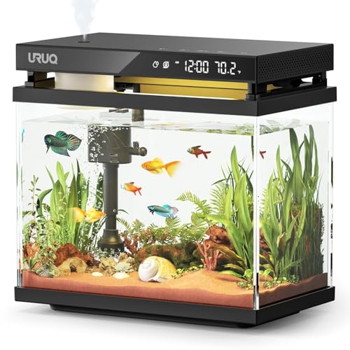 Fish Tank Smart Aquarium Kit: 2 Gal UHD Glass Silent Water