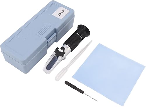 Jeanoko Refractómetro de prueba de alcohol Refractómetro Brix Meter con función de compensación automática de temperatura Hidrómetro en la